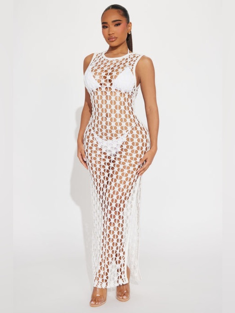 White Cover Up Maxi Dress
